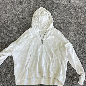 American Eagle white half-zip hoodie